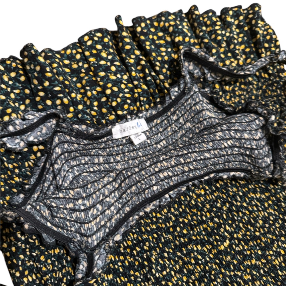 Lemon print scrunched dress